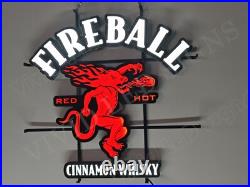 Fireball Whisky Beer Bar 24 Vivid LED Neon Sign Light Lamp Wall With Dimmer VL