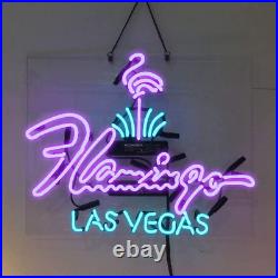 Flamingo Las Vegas Beer Neon Bar Signs for Home Bar Real Glass Beer Bar Pub Part