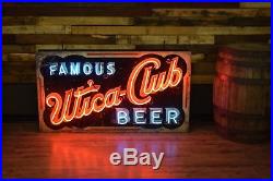 Flexlume Sign Co. Utica Club Early Beer Neon Late 1920's NY Brewery Bar Advert