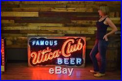 Flexlume Sign Co. Utica Club Early Beer Neon Late 1920's NY Brewery Bar Advert
