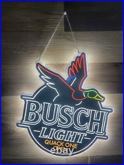 Flying Duck Open Beer Hunters Vivid 2D LED 20 Neon Sign Light Lamp Wall Decor