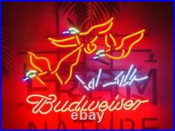Flying Ducks Bowtie Beer 20x16 Neon Sign Lamp Light Gift Show Visual Bright NM