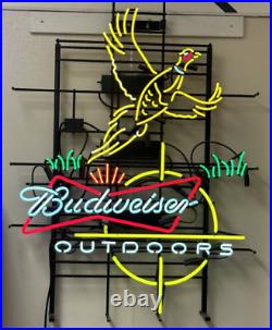 Flying Pheasant Hunters Outdoors Lager Beer 24x24 Neon Light Sign Lamp Bar Pub