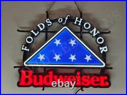 Folds Of Honor Beer 24x20 Vivid LED Neon Sign Light Lamp With Dimmer