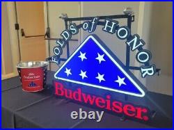 Folds Of Honor Beer Lager 24 Vivid LED Neon Sign Light Lamp With Dimmer VL