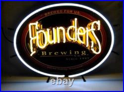 Founders Brewing Beer Bar 24x20 Neon Sign Light Lamp With HD Vivid Printing