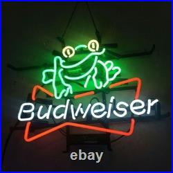 Frog Beer 20x16 Neon Sign Lamp Light Real Glass Decor