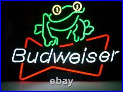 Frog Beer Bar Open Bowtie 24x20 Neon Light Sign Lamp Wall Decor Party Gift Pub