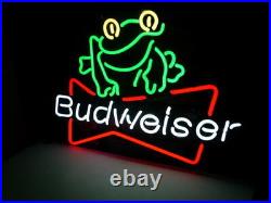 Frog Beer Bar Open Bowtie 24x20 Neon Light Sign Lamp Wall Decor Party Gift Pub