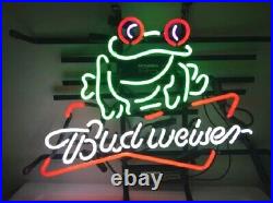 Frog Bowtie Beer Lager Open 20x16 Neon Light Sign Lamp Pub Club Bar Wall Decor