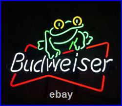 Frog Gift Real Glass Neon Beer Sign Shop Bar Wall Decor Neon Light 17x14