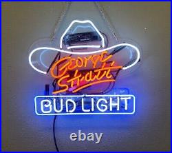 George Strait White Hat Beer Acrylic 17x14 Neon Light Sign Lamp Bar Party Club