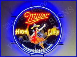 Girl in The Moon Beer Lager Bottle Vivid LED Neon Sign Light Lamp With Dimmer