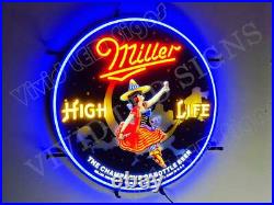 Girl in The Moon Beer Lager Bottle Vivid LED Neon Sign Light Lamp With Dimmer