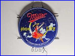 Girl in The Moon Beer Lager Bottle Vivid LED Neon Sign Light Lamp With Dimmer