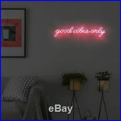 Good Vibes Only Beer Bar Party Home Room Wall Dimmable Neon Signs 25X5