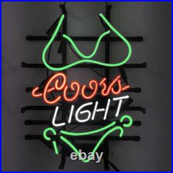 Green Bikini Beer Neon Sign 19x15 Beach Bar Man Cave Wall Decor Gift