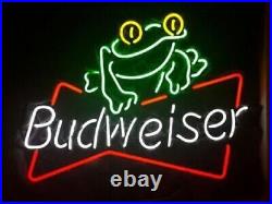 Green Frog Beer Lager Bowtie 20x16 Neon Light Sign Lamp Bar Club Wall Decor