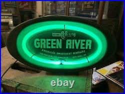 Green River Whiskey Backbar Neon Lighted Sign Beer Related