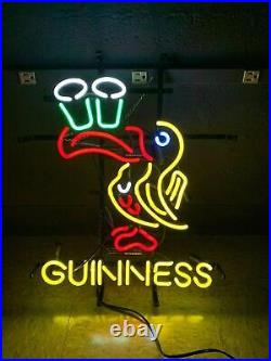 Guinness Beer Toucan Bird Irish 17x14 Neon Light Sign Lamp Bar Open Wall Decor