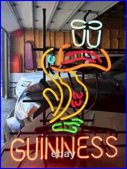 Guinness Beer Toucan Irish 20x16 Neon Light Sign Lamp Bar Open Pub Wall Decor