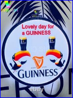 Guinness Beer Toucan Lovely Day 3D LED 16x16 Neon Sign Light Lamp Bar Decor