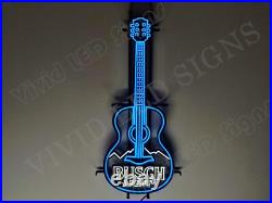 Guitar Snow Mountains Beer Lager 30x12 Vivid LED Neon Sign Light With Dimmer