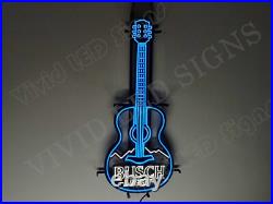 Guitar Snow Mountains Beer Lager 30x12 Vivid LED Neon Sign Light With Dimmer