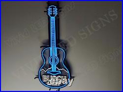 Guitar Snow Mountains Beer Lager 30x12 Vivid LED Neon Sign Light With Dimmer