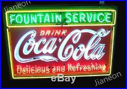 HUGE Coca-Coke-Cola Soda Drink Fountain Service REAL NEON SIGN BEER BAR LIGHT
