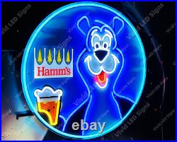 Hamm's Beer Bear 24x24 Vivid LED Neon Sign Light Lamp With Dimmer