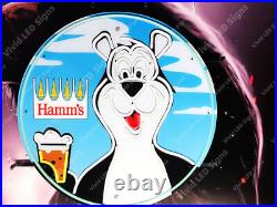 Hamm's Beer Bear 24x24 Vivid LED Neon Sign Light Lamp With Dimmer