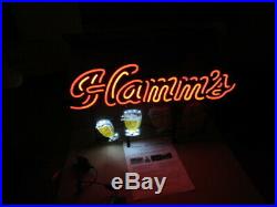 Hamms Beer Sign Motion Led Light Up Goblets Bar Mugs Neo Neon Man Cave Pub New
