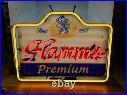 Hamms beer neon light up sign bar game room man cave 20111 mn rare