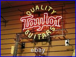 Handmade Quality Guitars Taylor Real Neon Sign Beer Bar Light Lamp Wall Decor