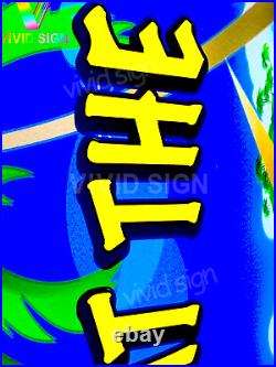 Happy Hour At The Beach Parrot 3d LED 32x14 Neon Sign Light Lamp Beer Bar
