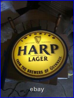 Harp Guinness Beer Sign Old Neo Neon Led Tavern Bubble Face Pub Light Bar L@@k