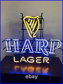 Harp Lager Beer Irish Bar Open 20x16 Neon Lamp Light Sign Wall Decor Display