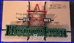 Heineken Red Star Logo LED Opti Neon Beer Sign 30x18 Brand New In Box RARE