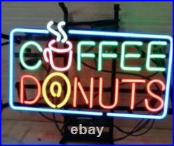 Hot Coffee Donuts Cafe Open 17x14 Neon Light Sign Lamp Beer Bar Wall Decor