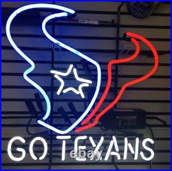 Houston Texans Go Texans 20x16 Neon Light Sign Lamp Man Cave Wall Decor