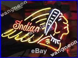 INDIAN MOTORCYCLE Logo Beer Bar Real Glass Neon Light Sign FREE SHIPPING Gift