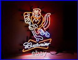 Ice Hockey Beer Logo Neon Sign Bar Handcraft Wall Decor Custom Gift 20x24