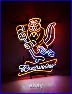 Ice Hockey Beer Logo Neon Sign Bar Handcraft Wall Decor Custom Gift 20x24