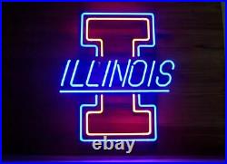 Illinois Fighting Illini Logo 20x16 Neon Sign Lamp Light Party Beer Club EY Illinois Fighting Illini Logo 20x16 Neon Sign Lamp Light Party Beer Club EY