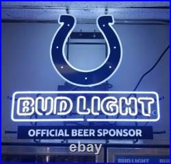 Indianapolis Colts Team Beer 24x20 Neon Sign Lamp Light Bar Show Gift Party ZM