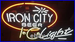 Iron City Beer I. C. Light 24x15 Neon Sign Lamp Light Nightlight Decor Hanging