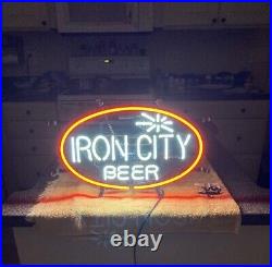 Iron City Beer Neon Light Sign 20x15 Lamp Bar Wall Decor Handmade Glass