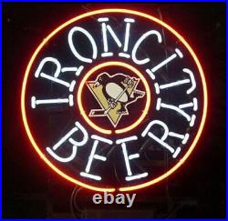 Iron City Beer Pittsburgh Penguins 17x17 Neon Light Sign Lamp Bar Pub Decor