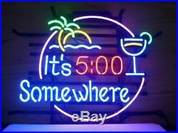It's 500 500 Somewhere Palm Tree Neon Light Sign 20x16 Beer Cave Lamp Bar
